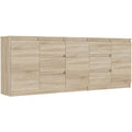 Buffet bas contemporain de deux cents centim etres avec vaste espace de rangement pour salon ou entr ee