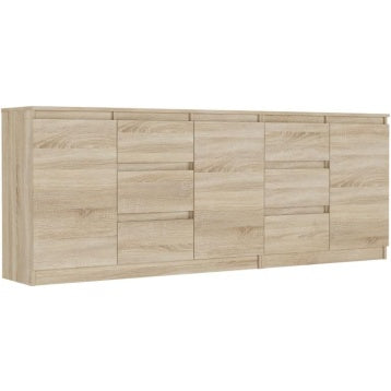 Buffet bas contemporain de deux cents centim etres avec vaste espace de rangement pour salon ou entr ee