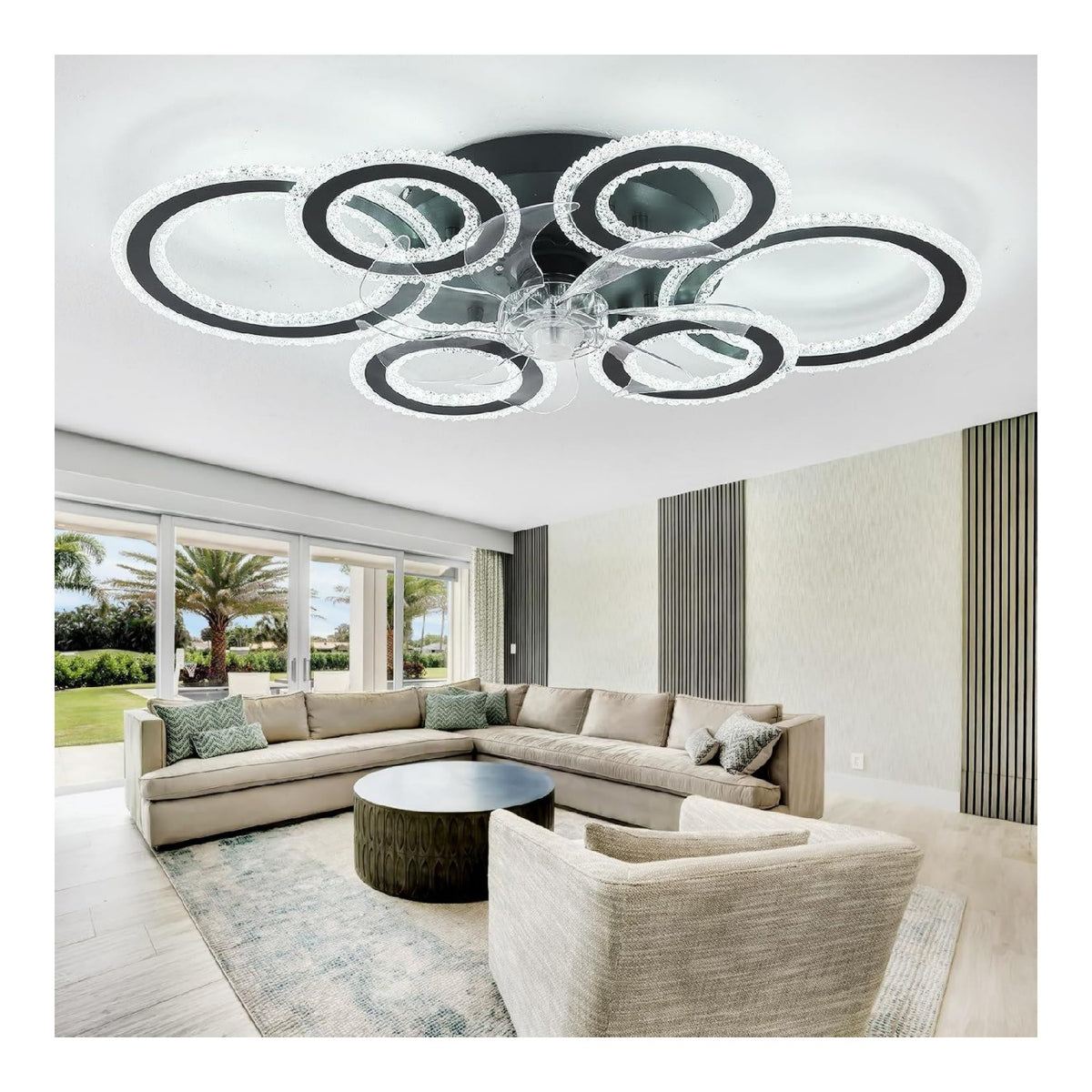 Lustre Noir et Blanc au style moderne avec conception fonctionnelle 180 W