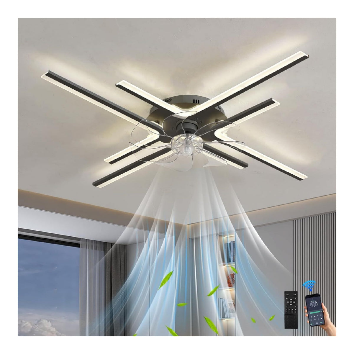 Lustre Noir et Blanc au style moderne avec conception fonctionnelle