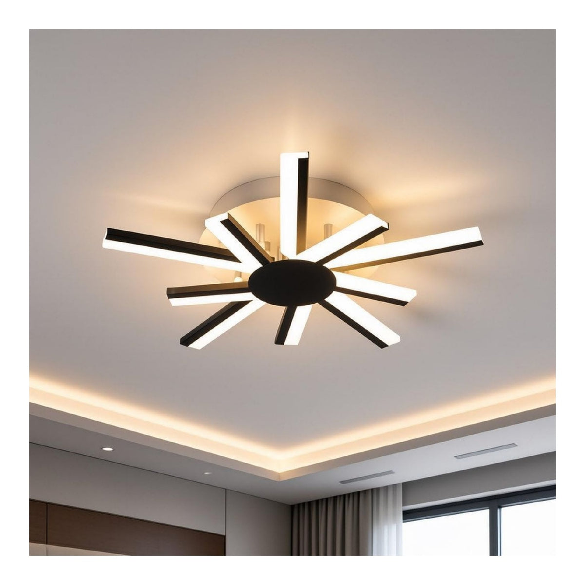Plafonnier Noir et Blanc au style moderne avec conception fonctionnelle IP20 3000K